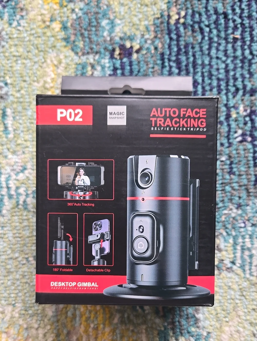P02 Auto Face Tracking Desktop Gimbal Selfie Tripod In Black
